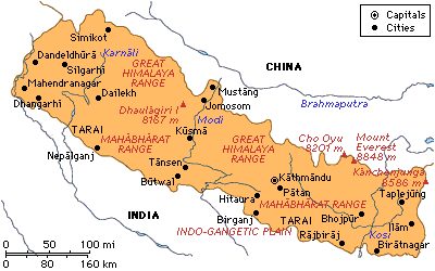 Map of Nepal ; nepal_map.gif